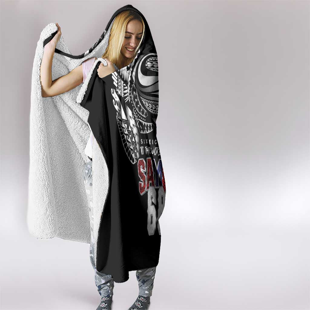 Super Samoa-Six Eight Five to The World Hooded Blanket Traditional Samoan Tattoo Black Color LT03 - Polynesian Pride