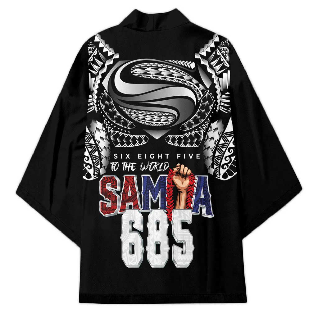 Super Samoa-Six Eight Five to The World Kimono Traditional Samoan Tattoo Black Color LT03 - Polynesian Pride