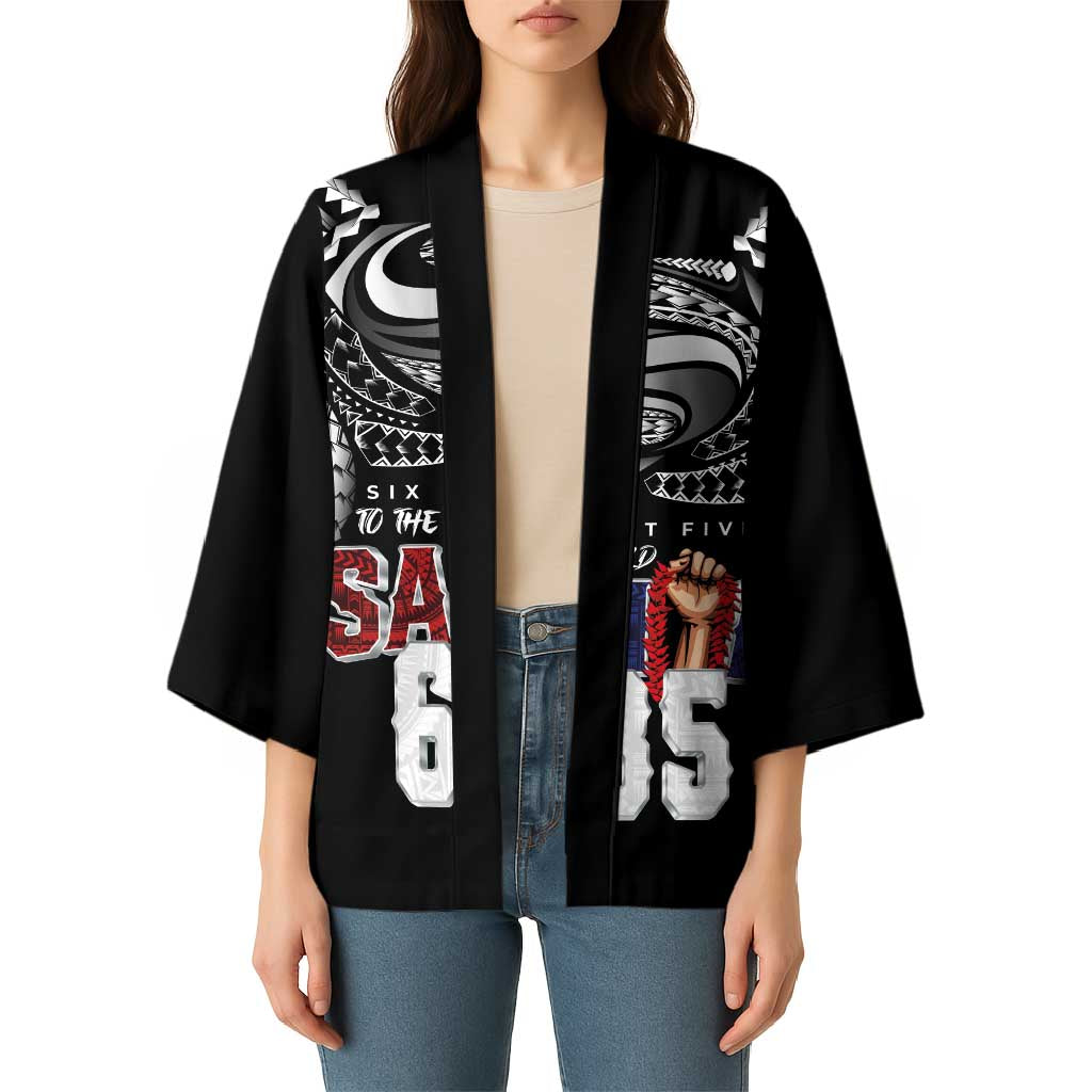 Super Samoa-Six Eight Five to The World Kimono Traditional Samoan Tattoo Black Color LT03 - Polynesian Pride