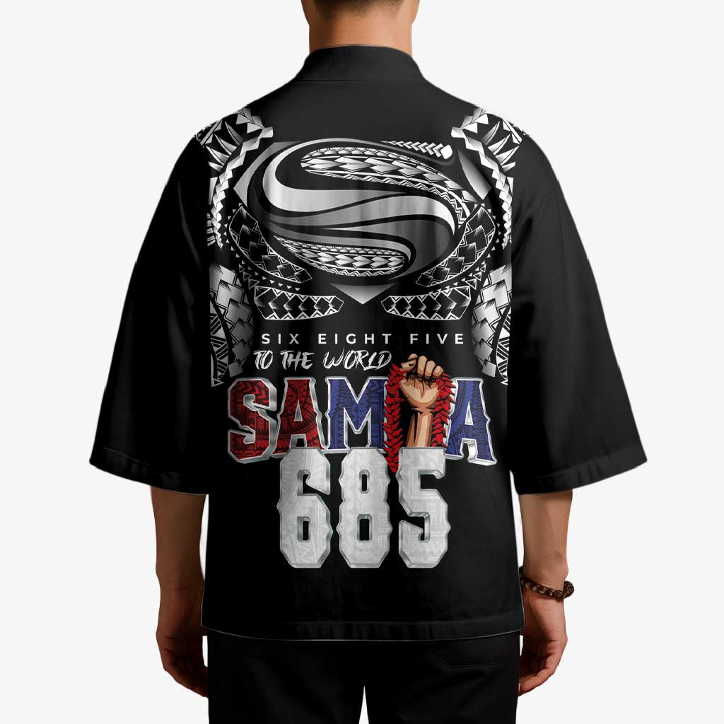 Super Samoa-Six Eight Five to The World Kimono Traditional Samoan Tattoo Black Color LT03 - Polynesian Pride