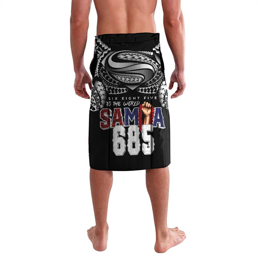 Super Samoa-Six Eight Five to The World Lavalava Traditional Samoan Tattoo Black Color LT03 - Polynesian Pride