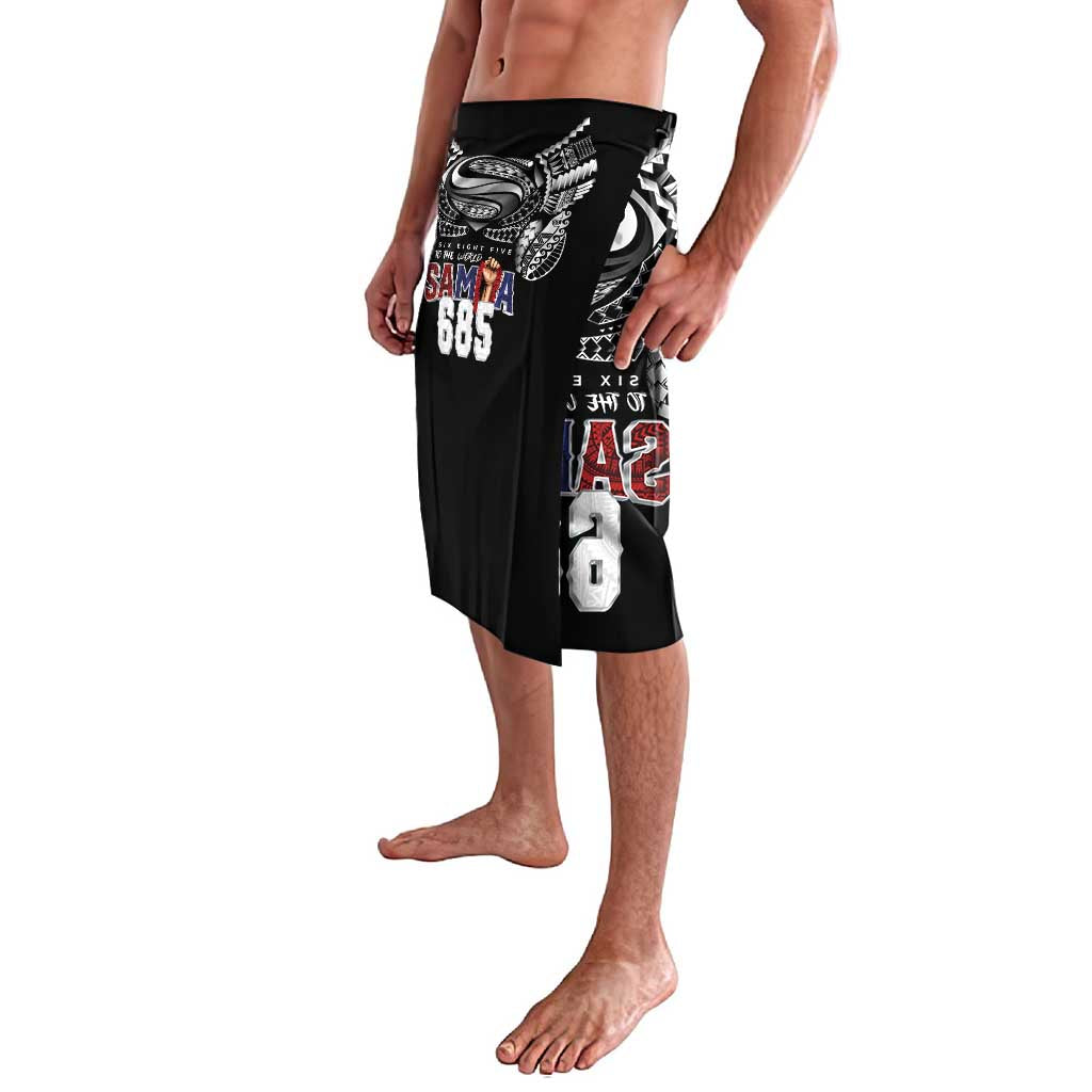 Super Samoa-Six Eight Five to The World Lavalava Traditional Samoan Tattoo Black Color LT03 - Polynesian Pride