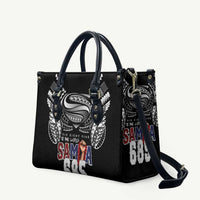 Super Samoa-Six Eight Five to The World Leather Bag Traditional Samoan Tattoo Black Color LT03 Black - Polynesian Pride