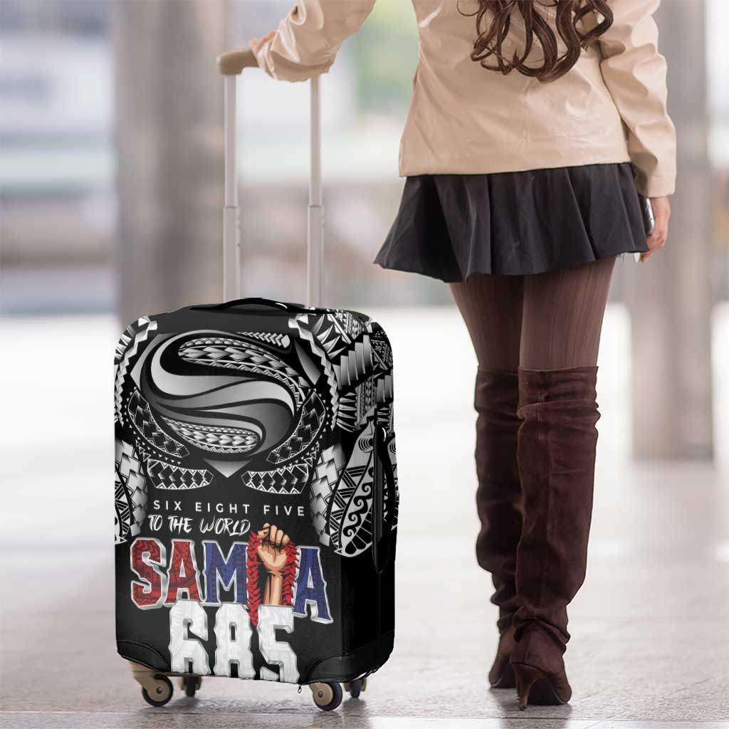 Super Samoa-Six Eight Five to The World Luggage Cover Traditional Samoan Tattoo Black Color LT03 - Polynesian Pride