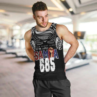 Super Samoa-Six Eight Five to The World Men Tank Top Traditional Samoan Tattoo Black Color LT03 Black - Polynesian Pride