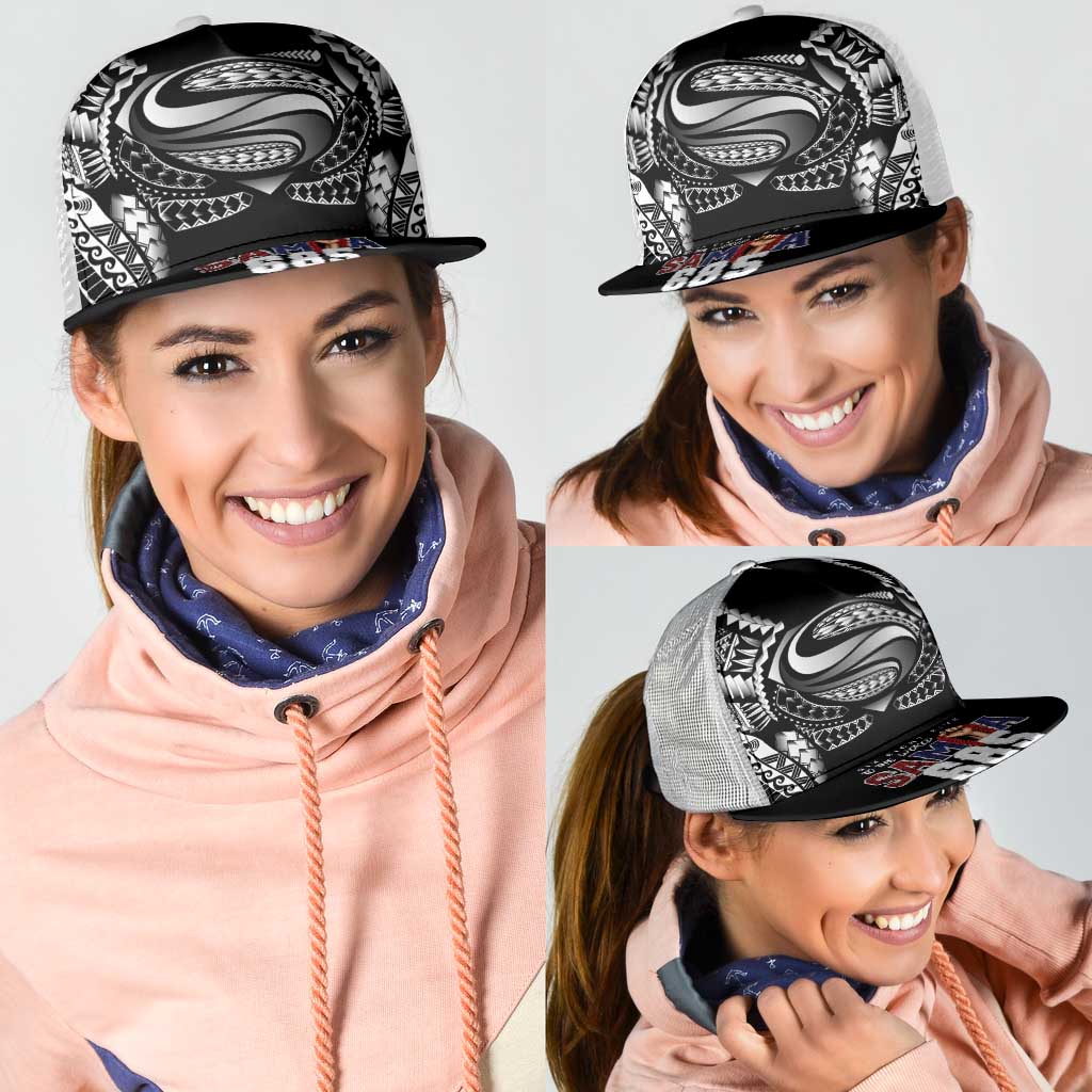 Super Samoa-Six Eight Five to The World Mesh Trucker Cap Traditional Samoan Tattoo Black Color LT03 - Polynesian Pride