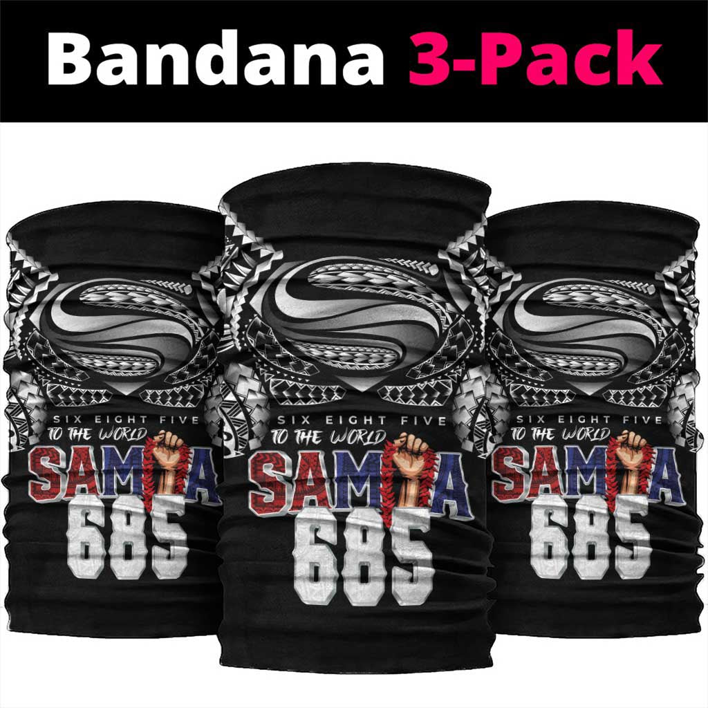 Super Samoa-Six Eight Five to The World Neck Gaiter Traditional Samoan Tattoo Black Color LT03 package One Size: 25*50cm Black - Polynesian Pride