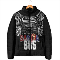 Super Samoa-Six Eight Five to The World Padded Jacket Traditional Samoan Tattoo Black Color LT03 - Polynesian Pride