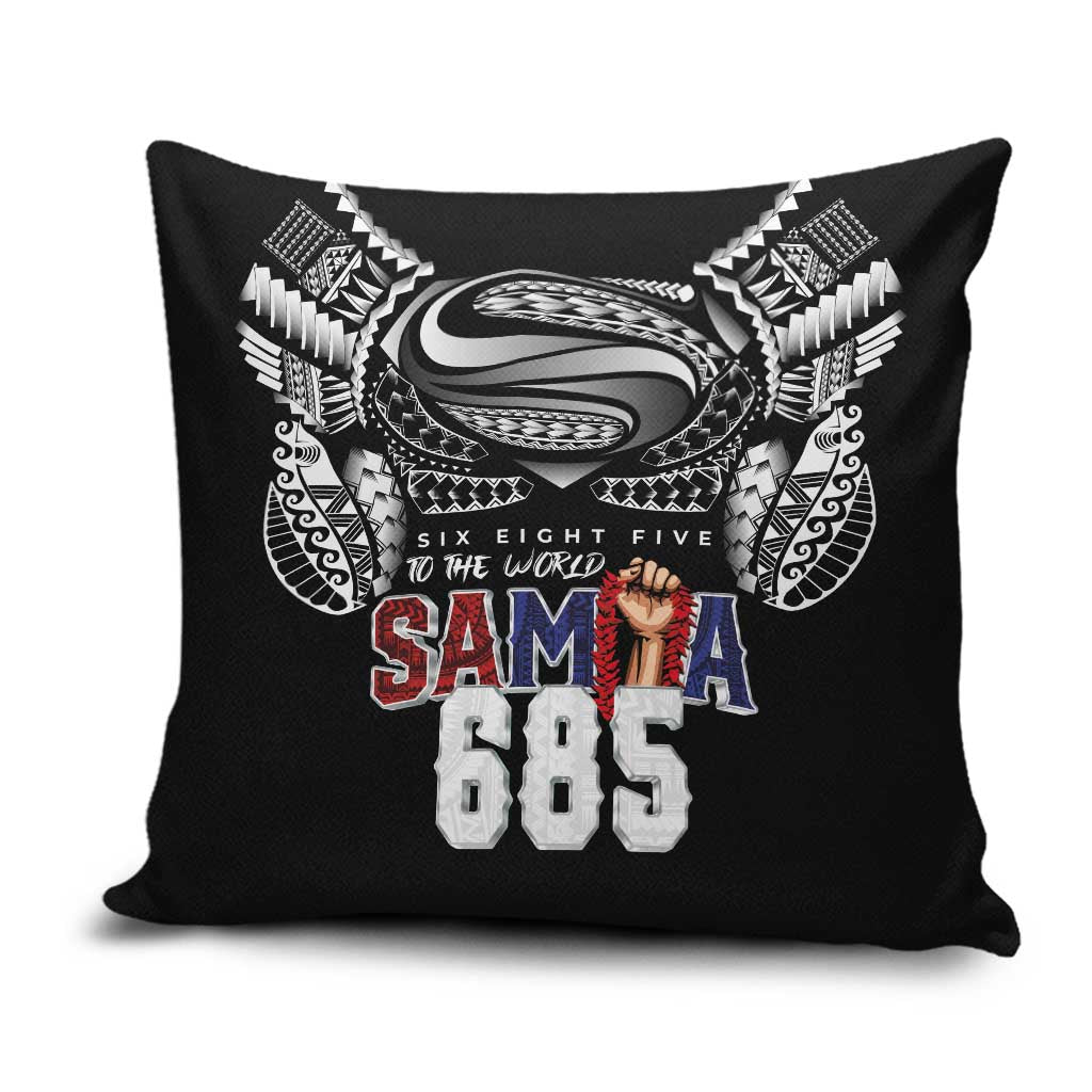 Super Samoa-Six Eight Five to The World Pillow Cover Traditional Samoan Tattoo Black Color LT03 Black - Polynesian Pride