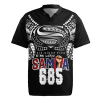 Super Samoa-Six Eight Five to The World Rugby Jersey Traditional Samoan Tattoo Black Color LT03 Black - Polynesian Pride