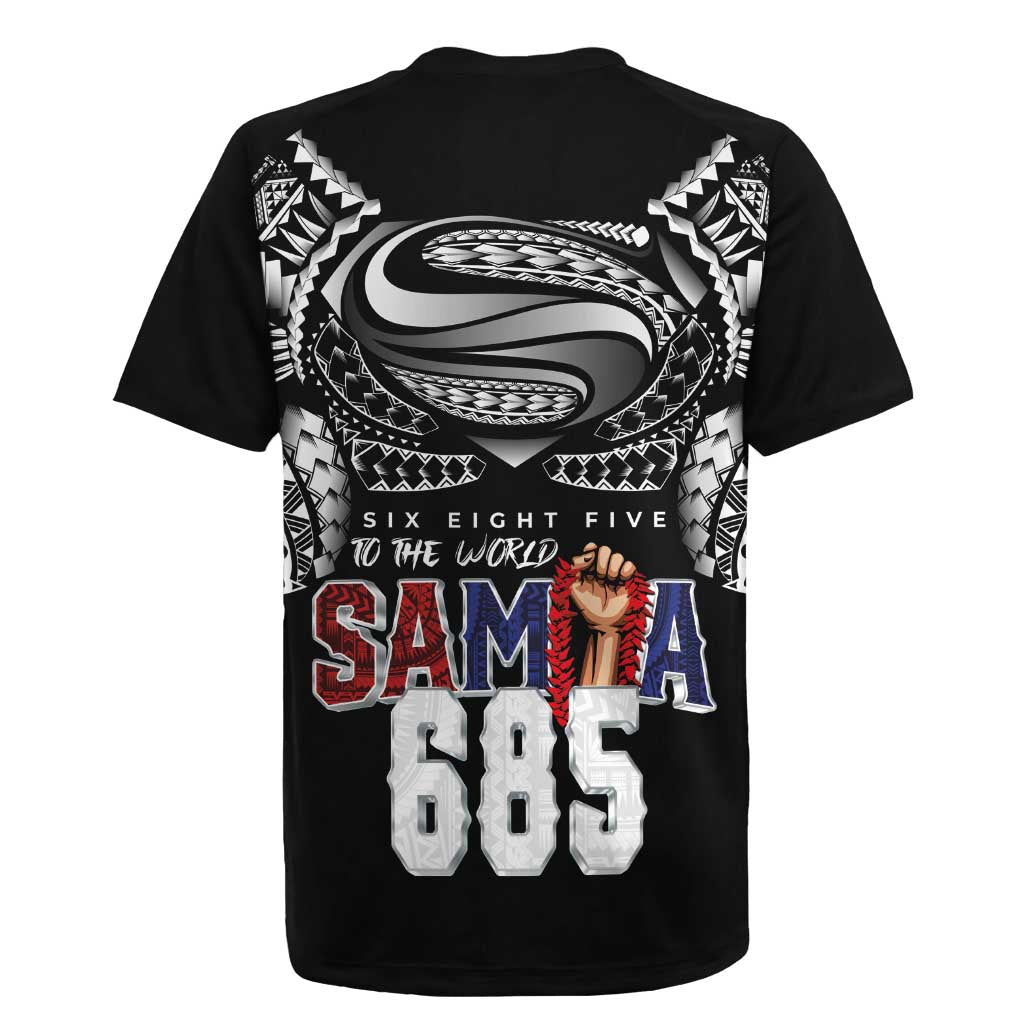 Super Samoa-Six Eight Five to The World Rugby Jersey Traditional Samoan Tattoo Black Color LT03 - Polynesian Pride