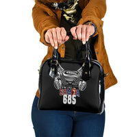 Super Samoa-Six Eight Five to The World Shoulder Handbag Traditional Samoan Tattoo Black Color LT03 One Size Black - Polynesian Pride