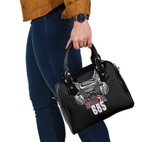 Super Samoa-Six Eight Five to The World Shoulder Handbag Traditional Samoan Tattoo Black Color LT03 - Polynesian Pride