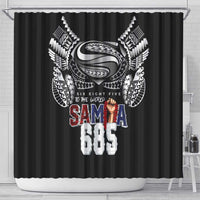 Super Samoa-Six Eight Five to The World Shower Curtain Traditional Samoan Tattoo Black Color LT03 - Polynesian Pride