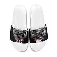 Super Samoa-Six Eight Five to The World Slide Sandals Traditional Samoan Tattoo Black Color LT03 Black - Polynesian Pride