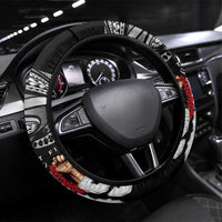 Super Samoa-Six Eight Five to The World Steering Wheel Cover Traditional Samoan Tattoo Black Color