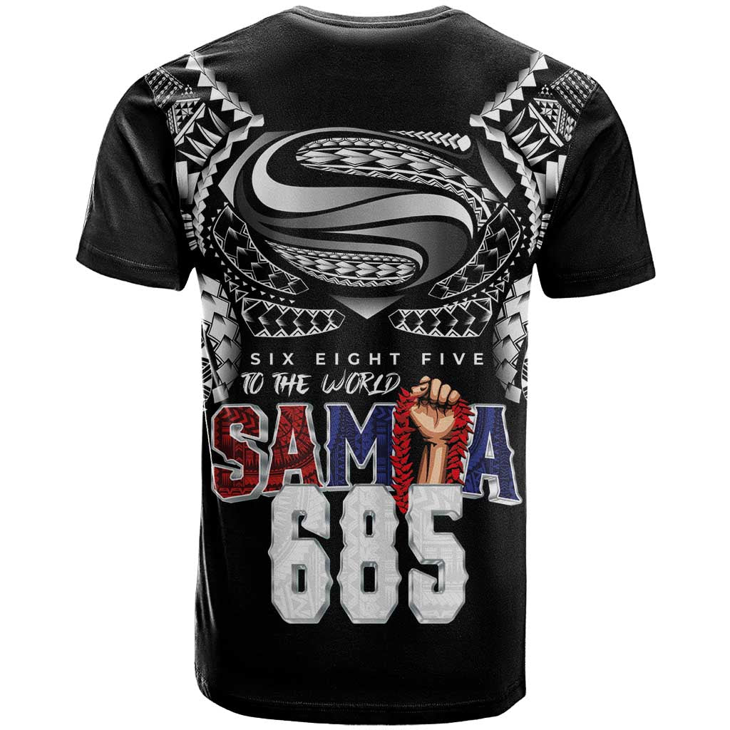 Super Samoa-Six Eight Five to The World T Shirt Traditional Samoan Tattoo Black Color LT03 - Polynesian Pride