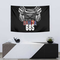 Super Samoa-Six Eight Five to The World Tapestry Traditional Samoan Tattoo Black Color LT03 - Polynesian Pride