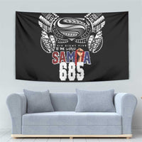 Super Samoa-Six Eight Five to The World Tapestry Traditional Samoan Tattoo Black Color LT03 - Polynesian Pride