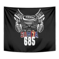 Super Samoa-Six Eight Five to The World Tapestry Traditional Samoan Tattoo Black Color LT03 - Polynesian Pride