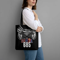 Super Samoa-Six Eight Five to The World Tote Bag Traditional Samoan Tattoo Black Color LT03 - Polynesian Pride