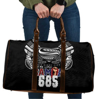 Super Samoa-Six Eight Five to The World Travel Bag Traditional Samoan Tattoo Black Color LT03 Black - Polynesian Pride