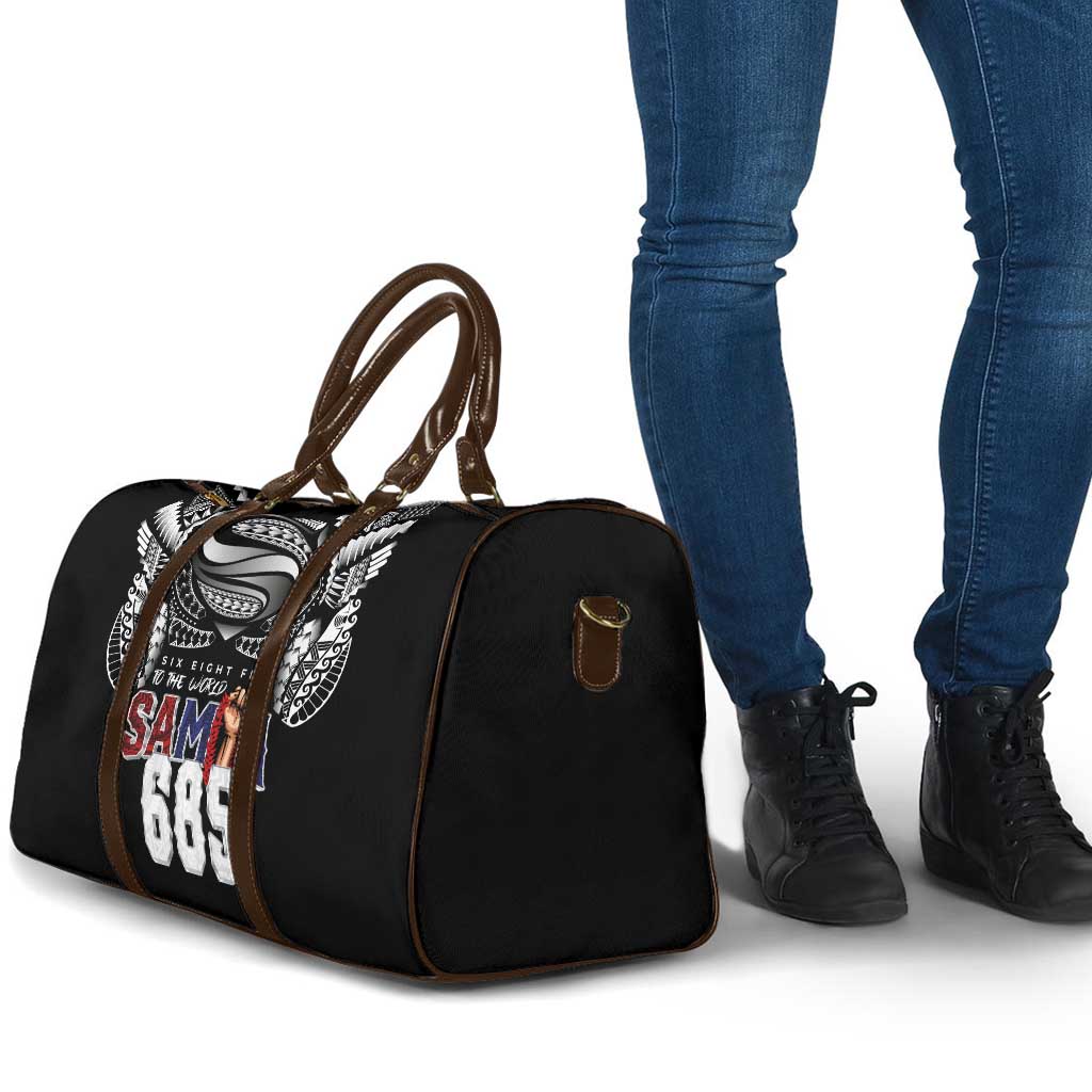 Super Samoa-Six Eight Five to The World Travel Bag Traditional Samoan Tattoo Black Color LT03 - Polynesian Pride