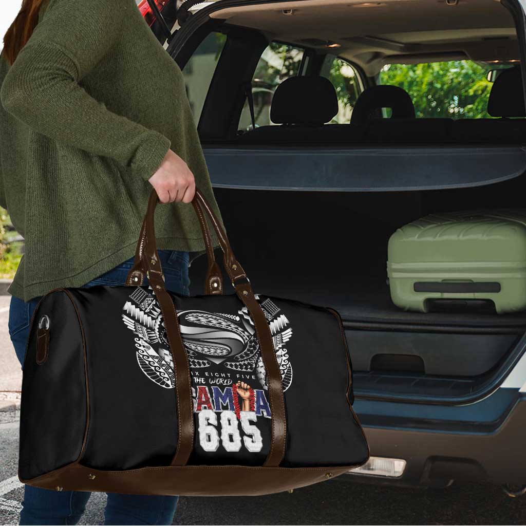 Super Samoa-Six Eight Five to The World Travel Bag Traditional Samoan Tattoo Black Color LT03 - Polynesian Pride