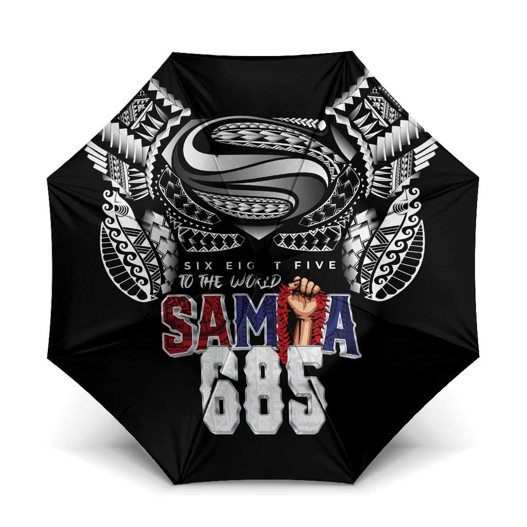 Super Samoa-Six Eight Five to The World Umbrella Traditional Samoan Tattoo Black Color
