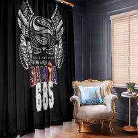 Super Samoa-Six Eight Five to The World Window Curtain Traditional Samoan Tattoo Black Color LT03 - Polynesian Pride