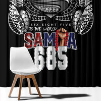 Super Samoa-Six Eight Five to The World Window Curtain Traditional Samoan Tattoo Black Color LT03 - Polynesian Pride