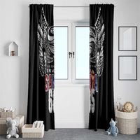 Super Samoa-Six Eight Five to The World Window Curtain Traditional Samoan Tattoo Black Color LT03 - Polynesian Pride