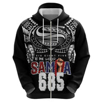 Super Samoa-Six Eight Five to The World Zip Hoodie Traditional Samoan Tattoo Black Color LT03 - Polynesian Pride
