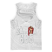 Super Samoa-Six Eight Five to The World Basketball Jersey Traditional Samoan Tattoo All White LT03 - Polynesian Pride