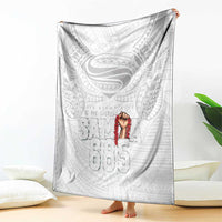 Super Samoa-Six Eight Five to The World Blanket Traditional Samoan Tattoo All White