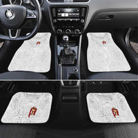 Super Samoa-Six Eight Five to The World Car Mats Traditional Samoan Tattoo All White LT03 Set 4pcs White - Polynesian Pride