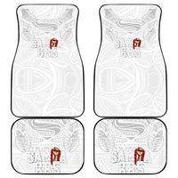 Super Samoa-Six Eight Five to The World Car Mats Traditional Samoan Tattoo All White LT03 - Polynesian Pride