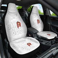 Super Samoa-Six Eight Five to The World Car Seat Cover Traditional Samoan Tattoo All White LT03 One Size White - Polynesian Pride