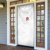 Super Samoa-Six Eight Five to The World Door Cover Traditional Samoan Tattoo All White