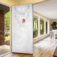 Super Samoa-Six Eight Five to The World Door Cover Traditional Samoan Tattoo All White