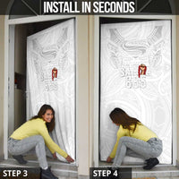 Super Samoa-Six Eight Five to The World Door Cover Traditional Samoan Tattoo All White