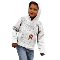 Super Samoa-Six Eight Five to The World Kid Hoodie Traditional Samoan Tattoo All White LT03 - Polynesian Pride
