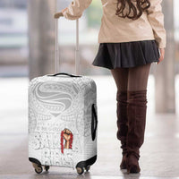 Super Samoa-Six Eight Five to The World Luggage Cover Traditional Samoan Tattoo All White LT03 - Polynesian Pride
