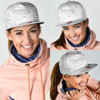 Super Samoa-Six Eight Five to The World Mesh Trucker Cap Traditional Samoan Tattoo All White