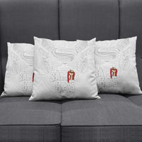 Super Samoa-Six Eight Five to The World Pillow Cover Traditional Samoan Tattoo All White LT03 - Polynesian Pride