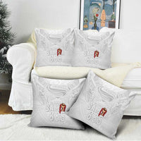Super Samoa-Six Eight Five to The World Pillow Cover Traditional Samoan Tattoo All White LT03 - Polynesian Pride