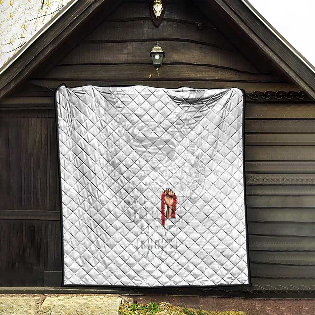 Super Samoa-Six Eight Five to The World Quilt Traditional Samoan Tattoo All White LT03 - Polynesian Pride