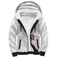 Super Samoa-Six Eight Five to The World Sherpa Hoodie Traditional Samoan Tattoo All White LT03 Unisex White - Polynesian Pride