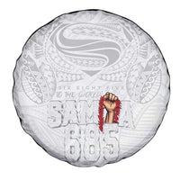 Super Samoa-Six Eight Five to The World Spare Tire Cover Traditional Samoan Tattoo All White LT03 - Polynesian Pride