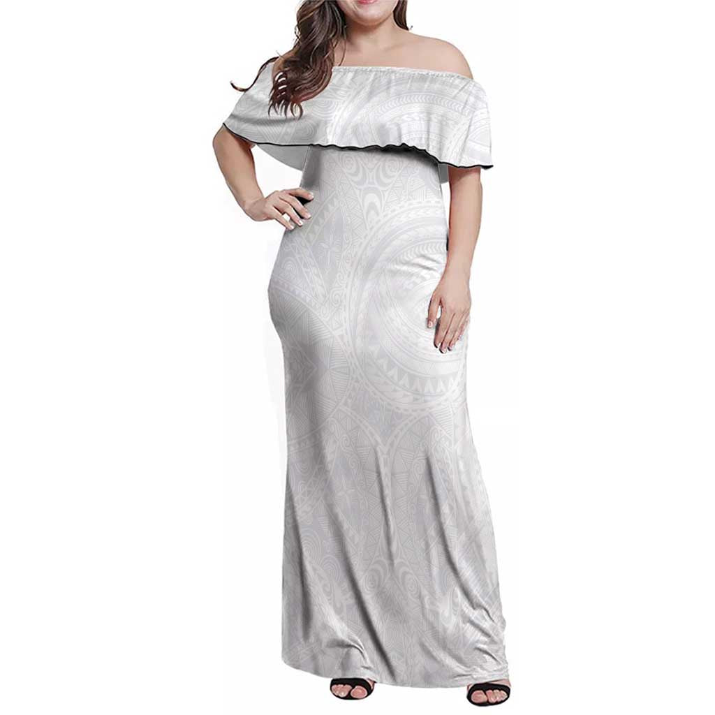 Lotu Tamaiti Samoan Art Tattoo Polynesian Pattern Family Matching Off Shoulder Maxi Dress and Hawaiian Shirt